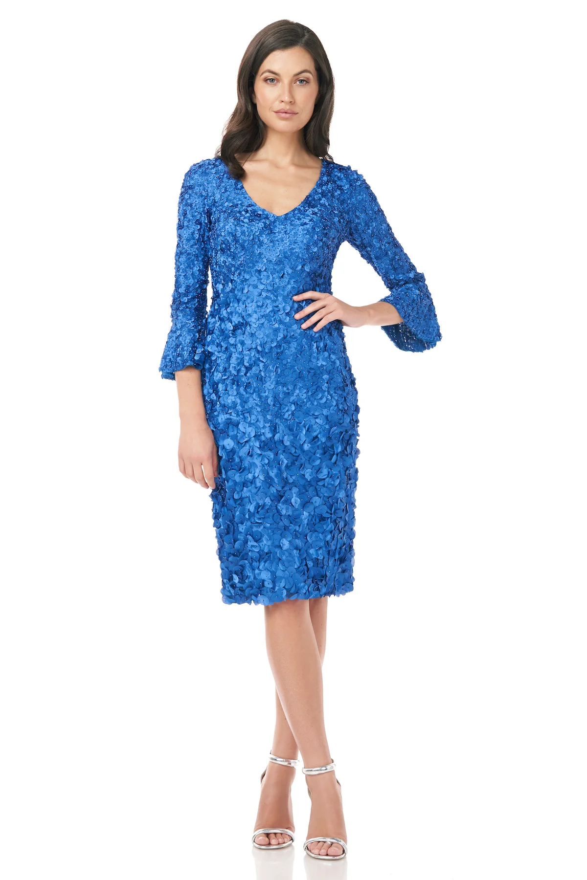 V-Neck Embroidered Dress