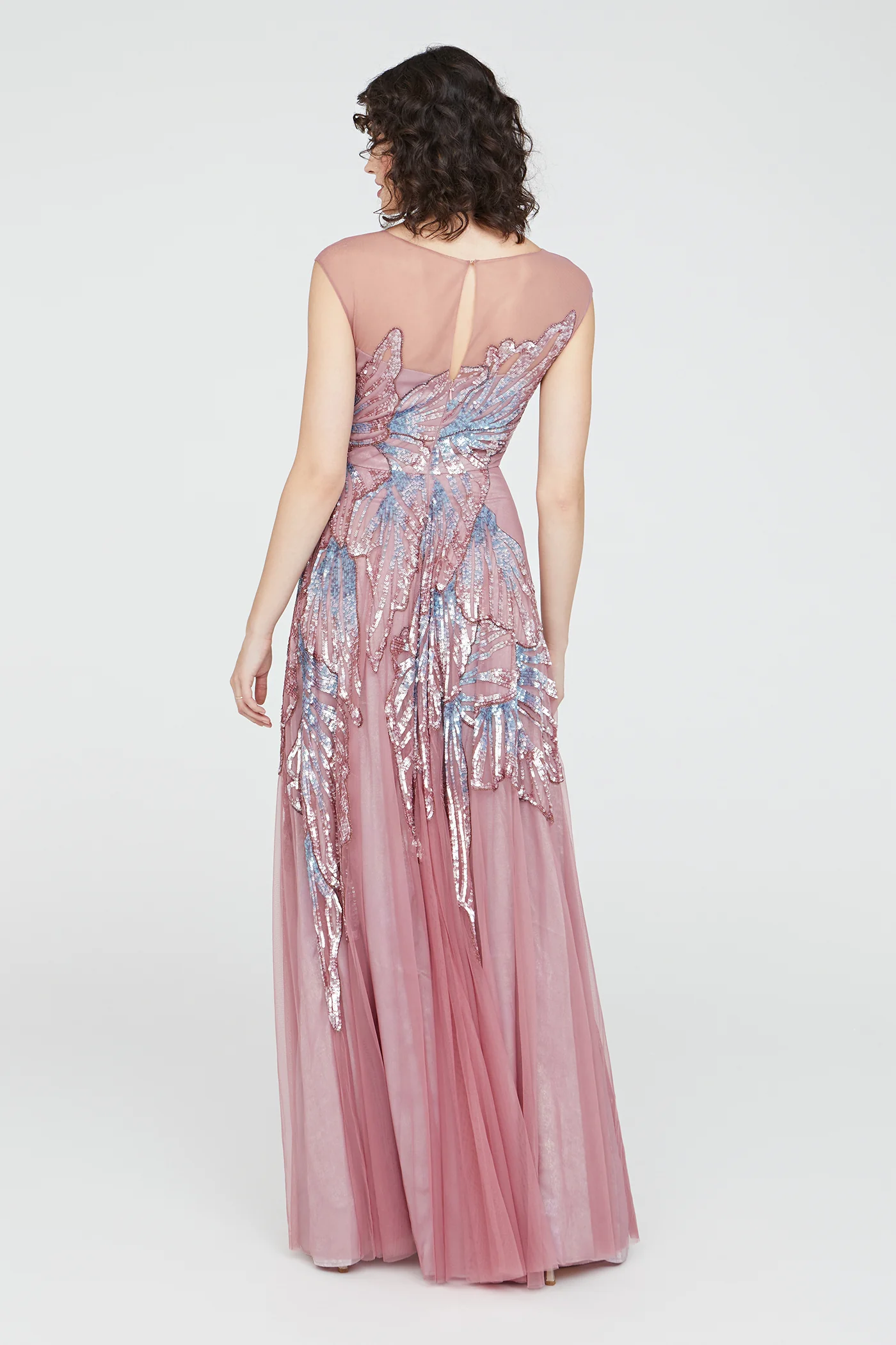Aviana Beaded Cap Sleeve Gown - Image 2