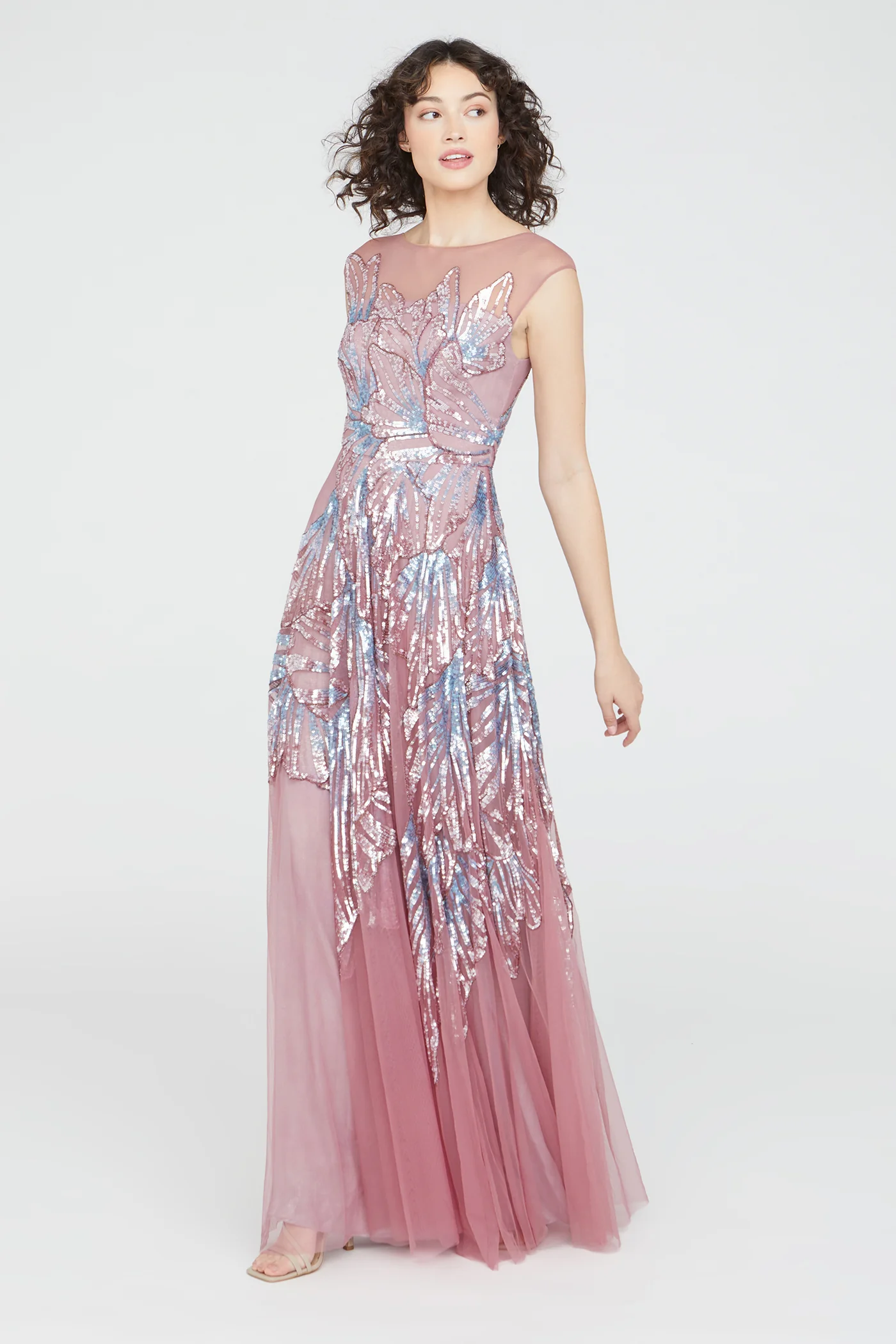 Aviana Beaded Cap Sleeve Gown - Image 6