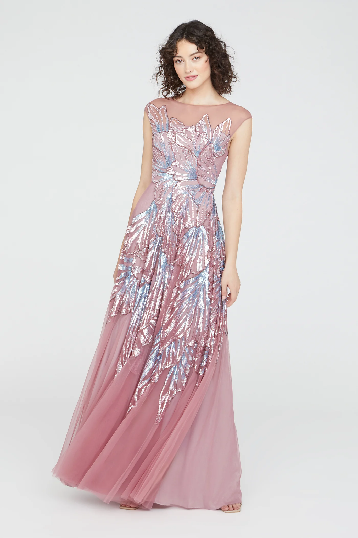 Aviana Beaded Cap Sleeve Gown - Image 7