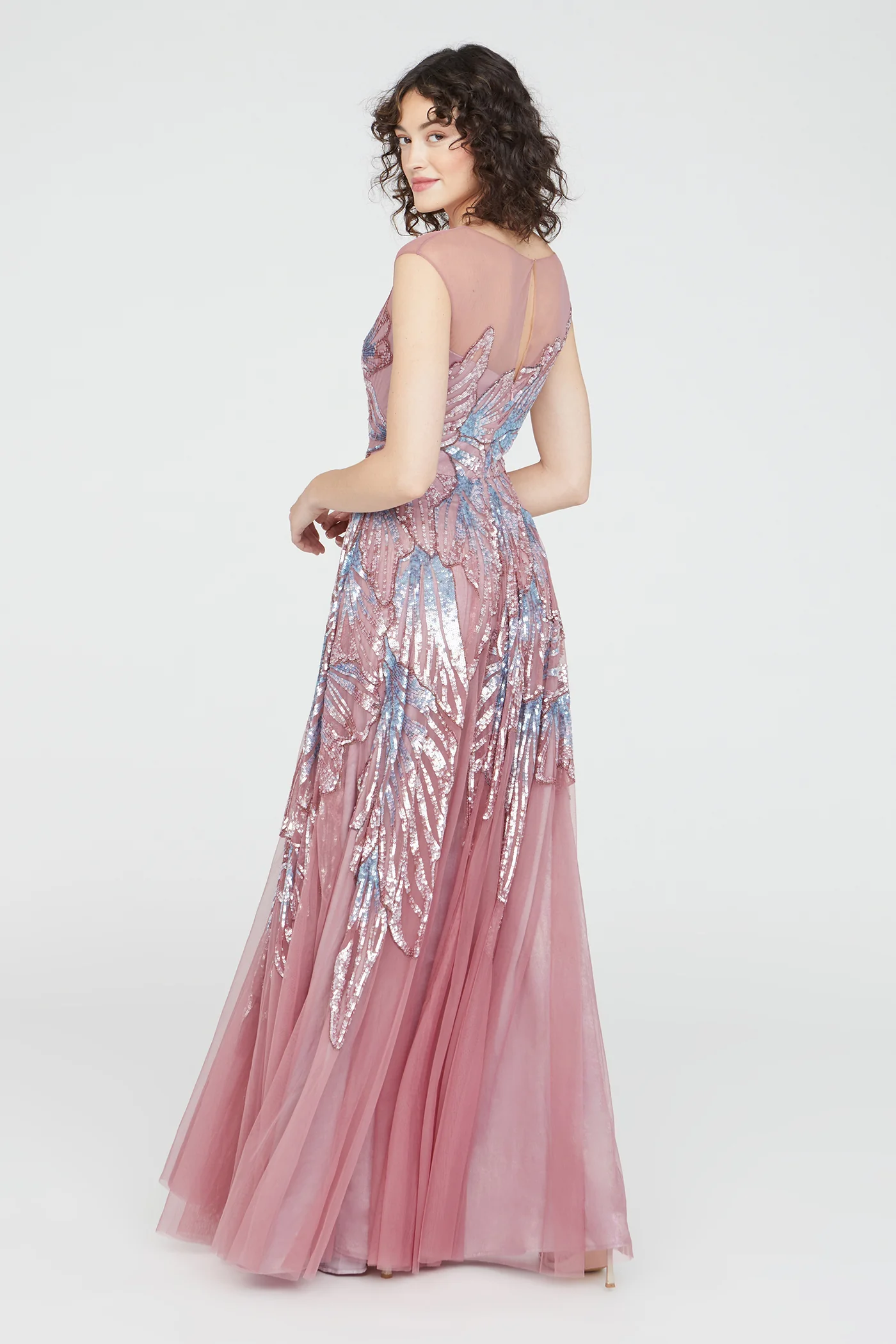 Aviana Beaded Cap Sleeve Gown - Image 9