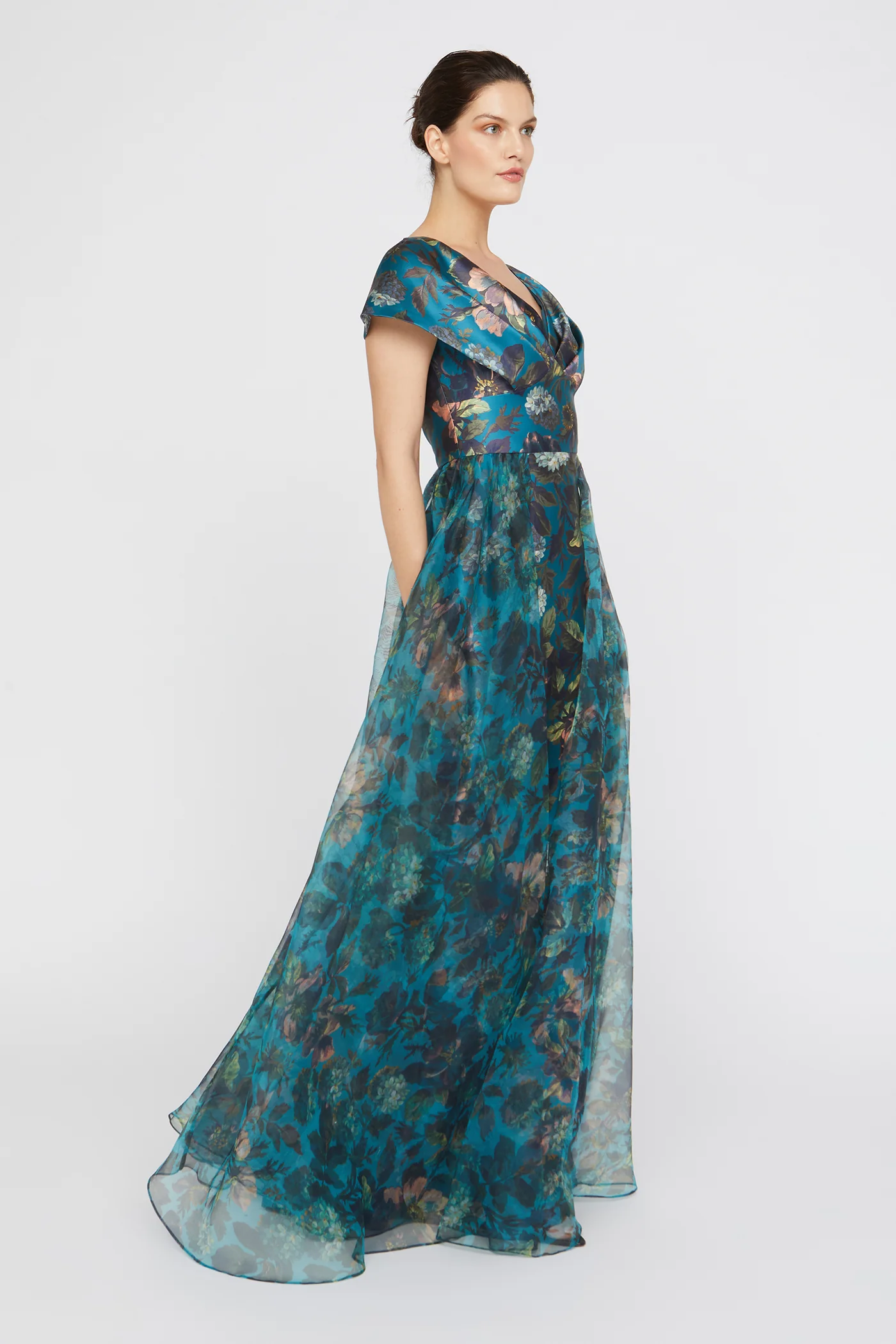 Azaria Draped V Neck Gown - Image 3