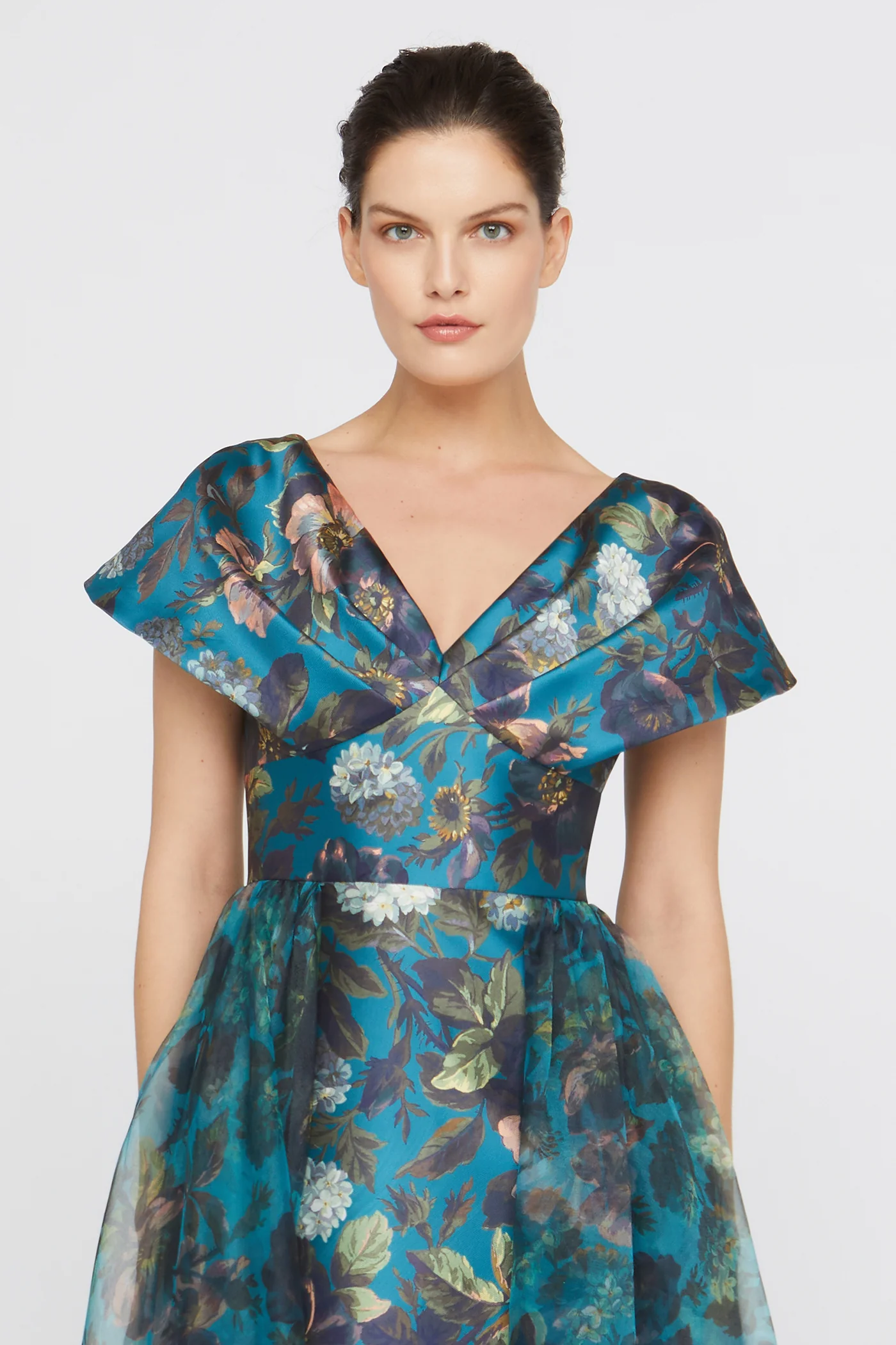 Azaria Draped V Neck Gown - Image 4