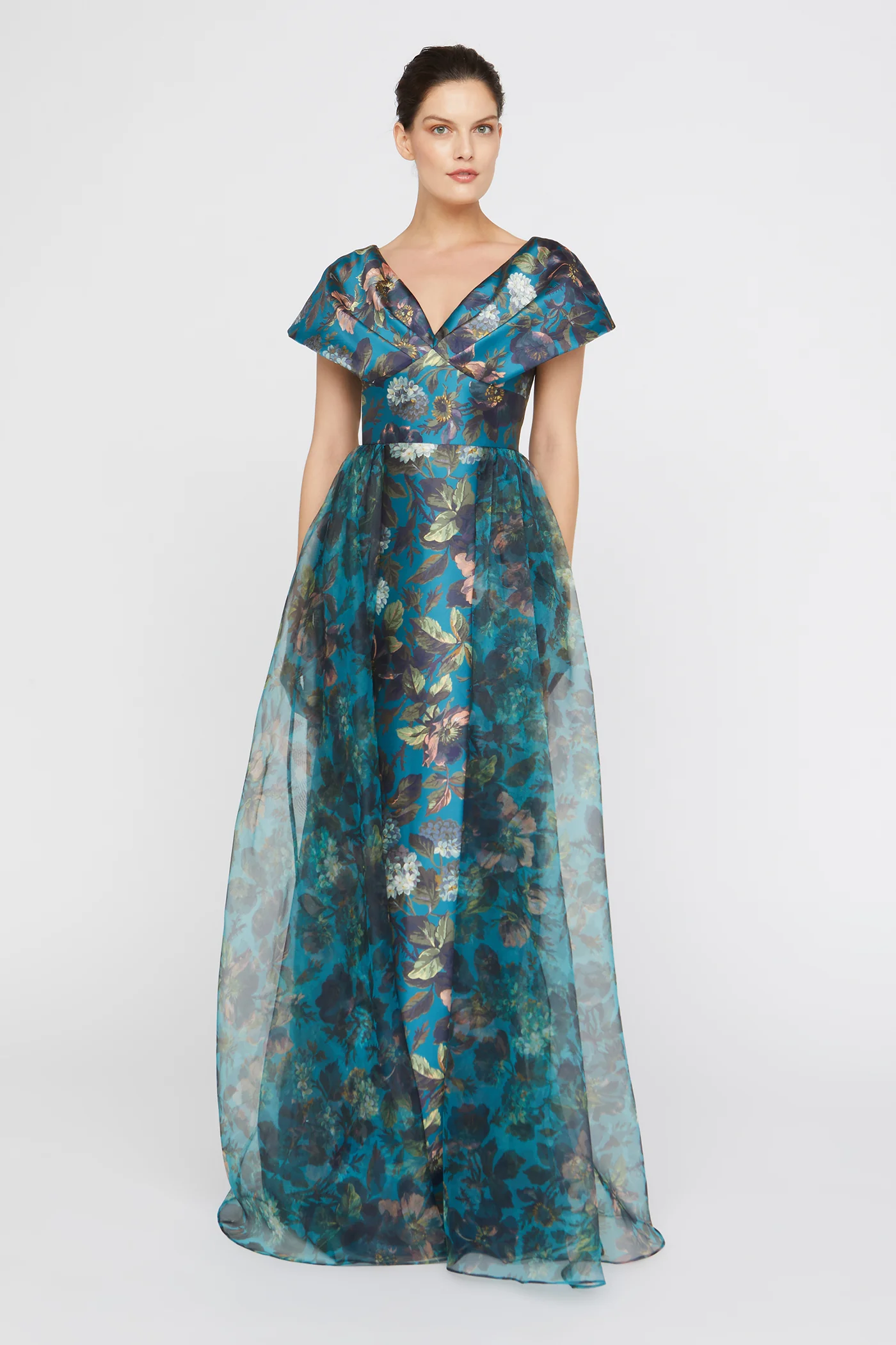 Azaria Draped V Neck Gown - Image 6