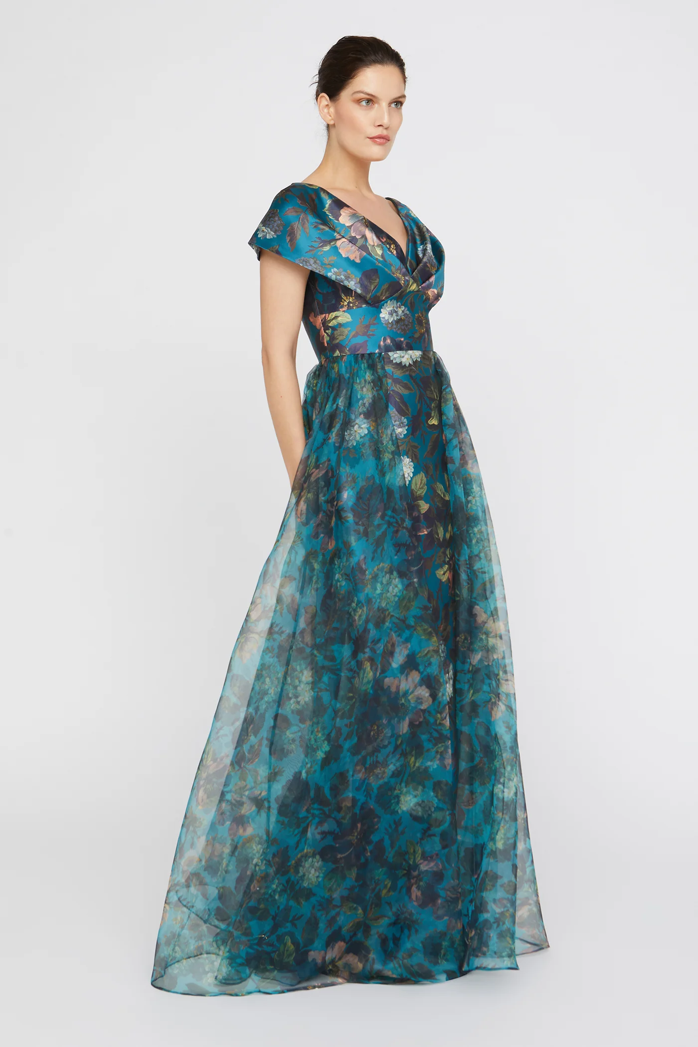 Azaria Draped V Neck Gown - Image 7