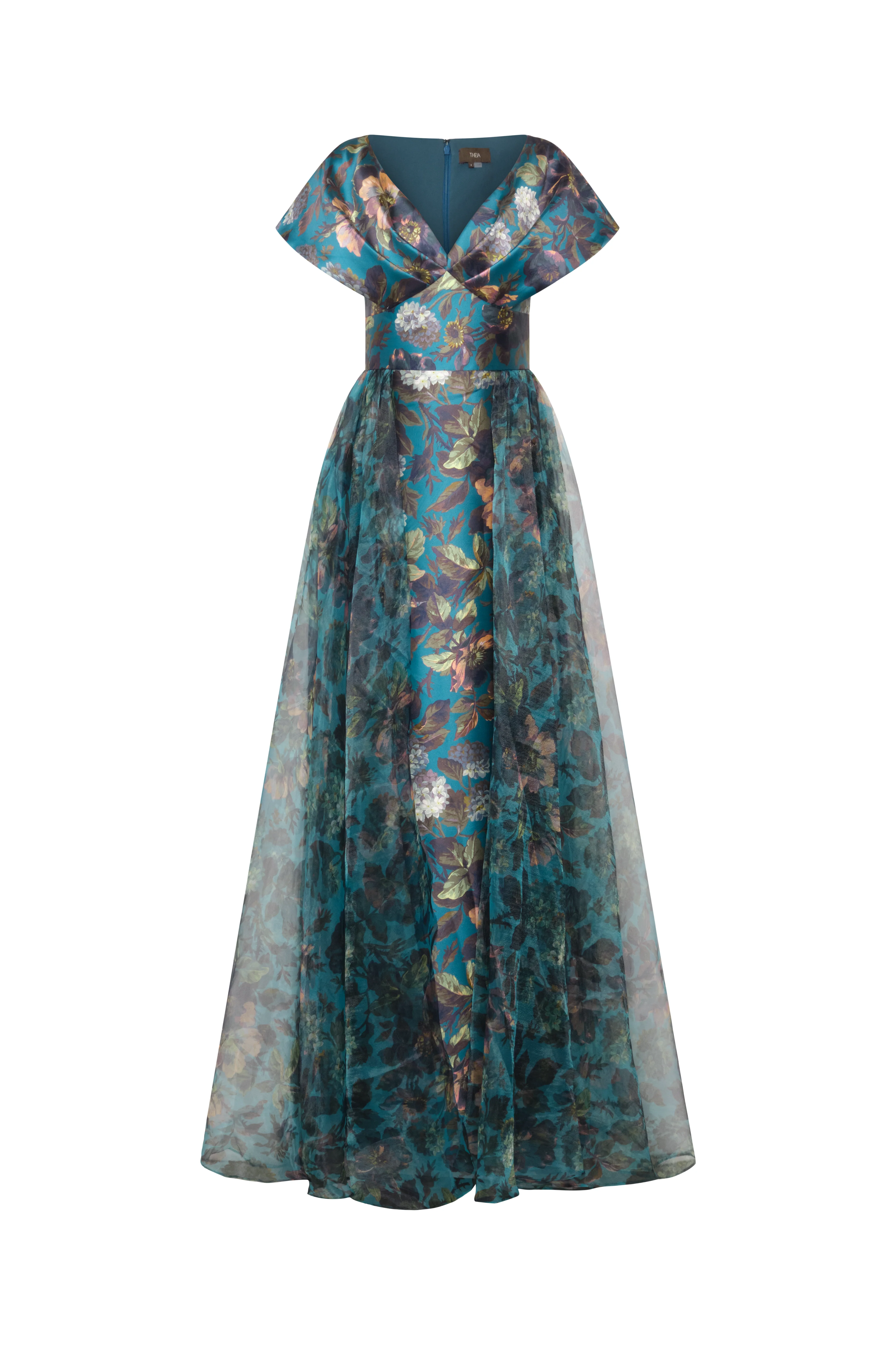 Azaria Draped V Neck Gown - Image 9