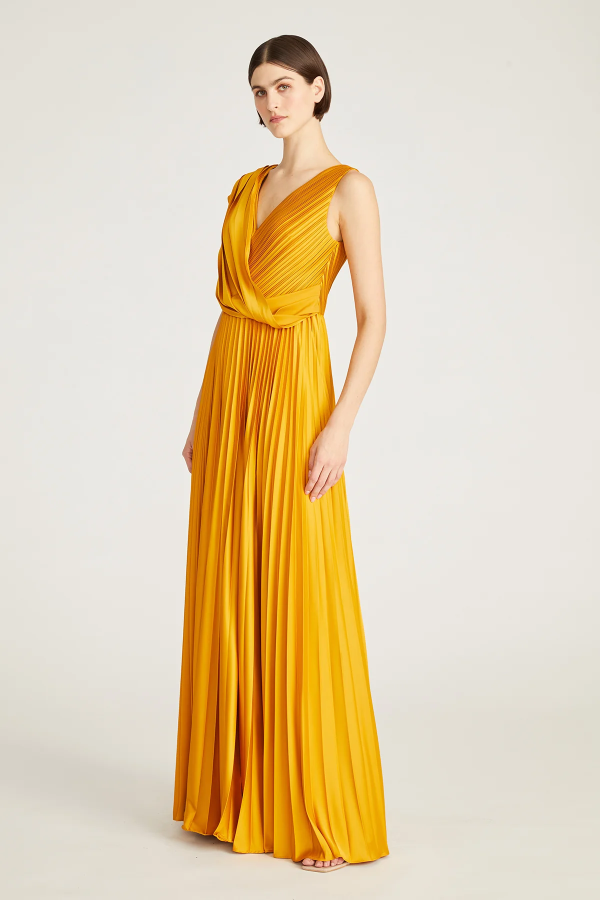 Breann Pleated Satin Gown - Image 5