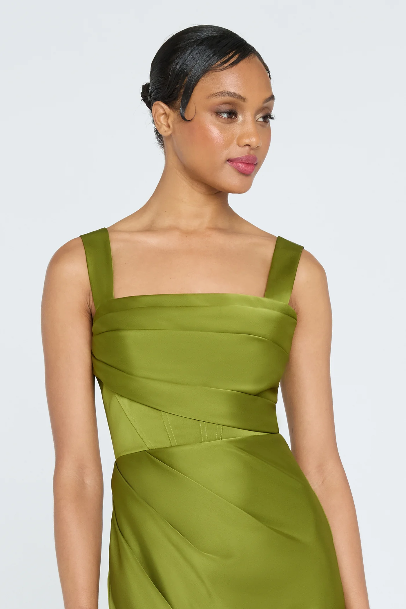Genevive Draped Satin Dress - Image 4