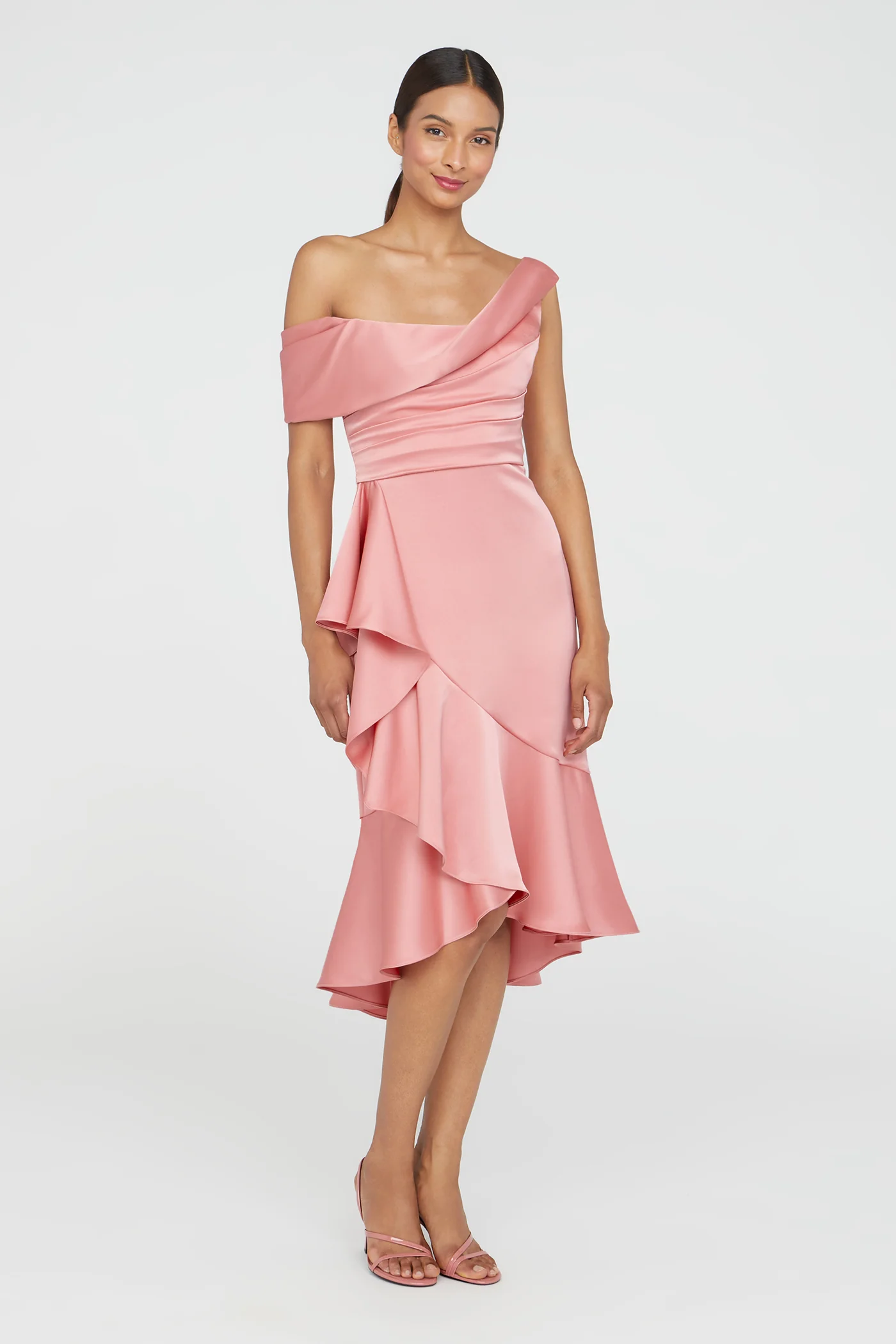 Janice Draped Asymmetric Dress - Image 6
