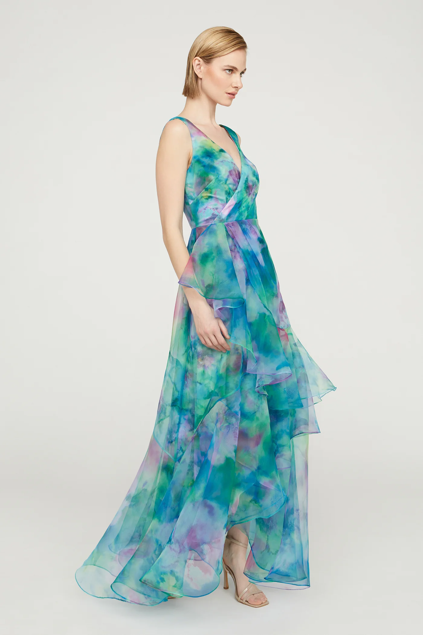 Karen Organza V Neck Gown - Image 3