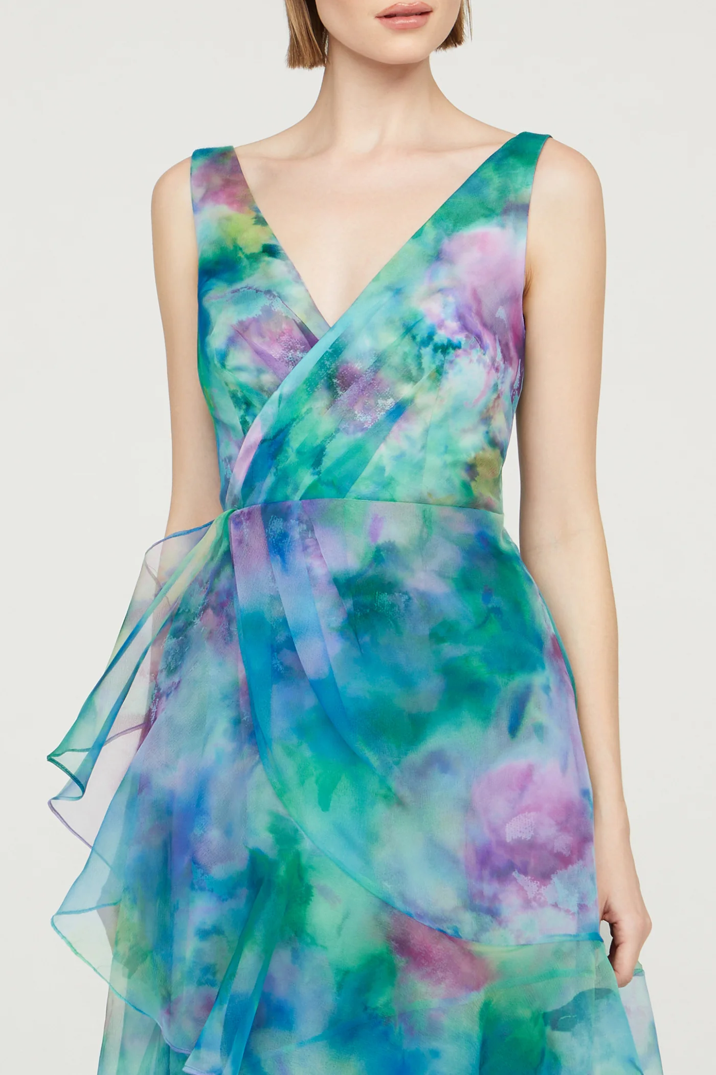 Karen Organza V Neck Gown - Image 4