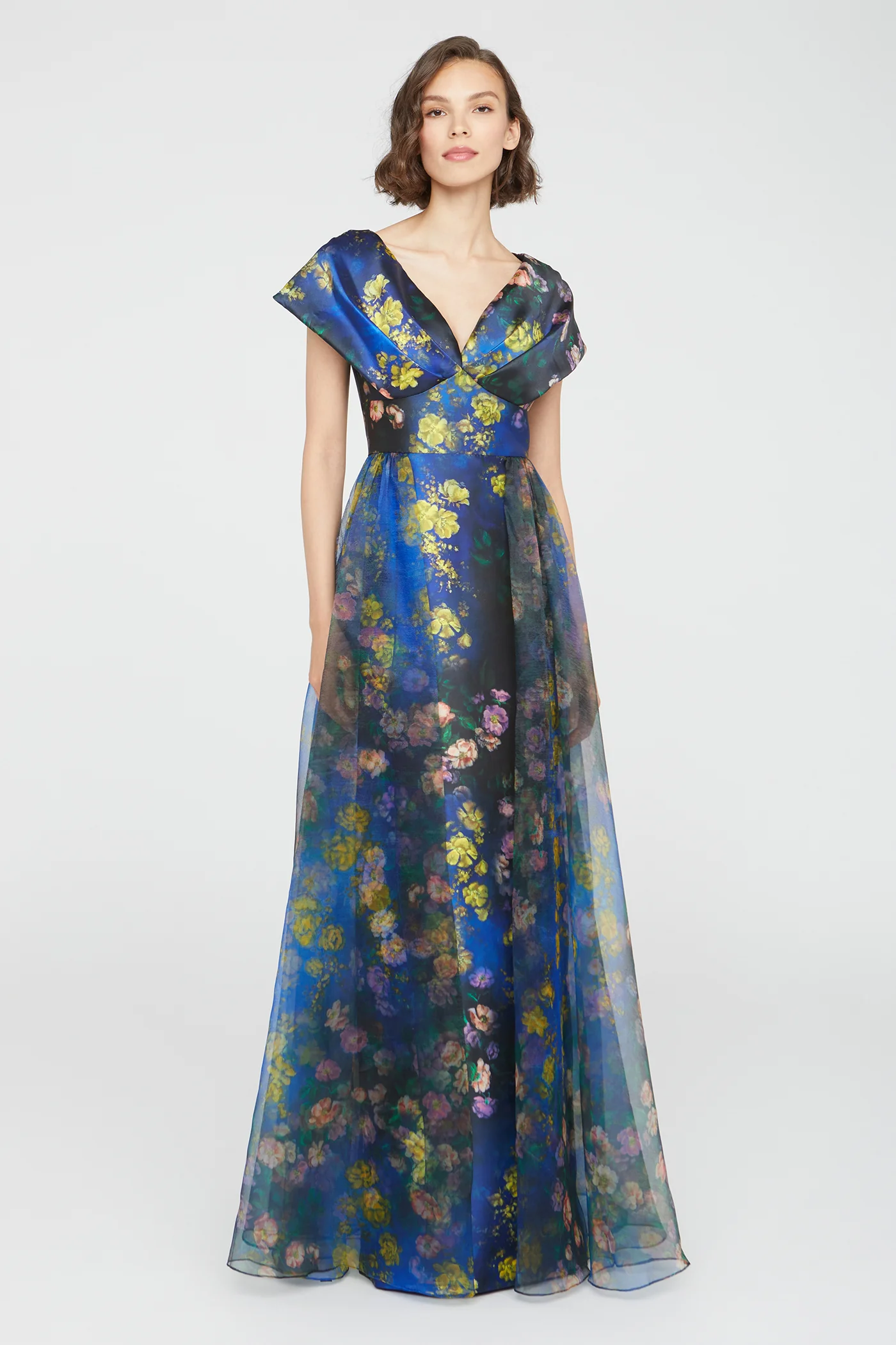Nadia Draped V Neck Gown - Image 5