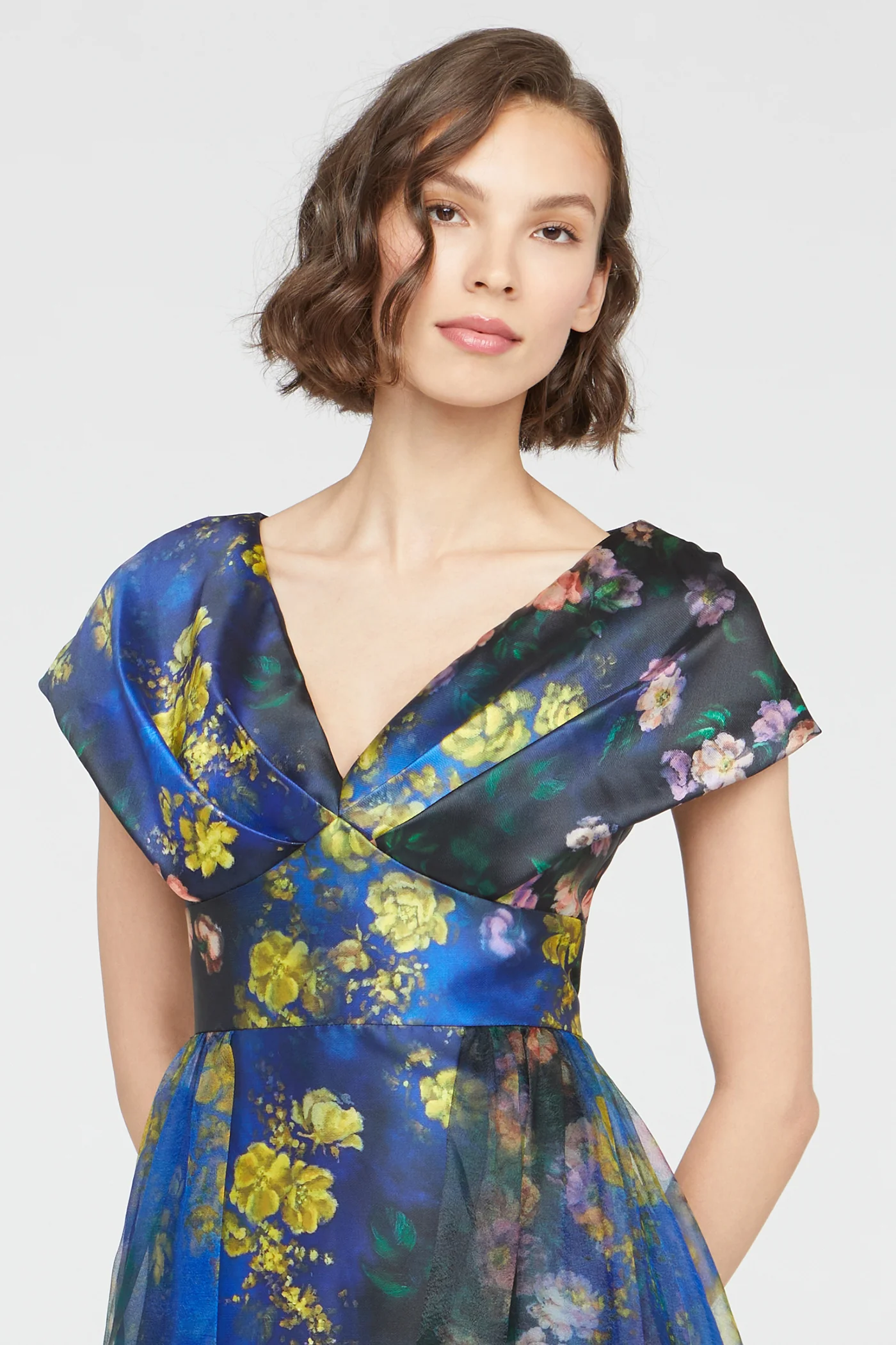 Nadia Draped V Neck Gown - Image 8