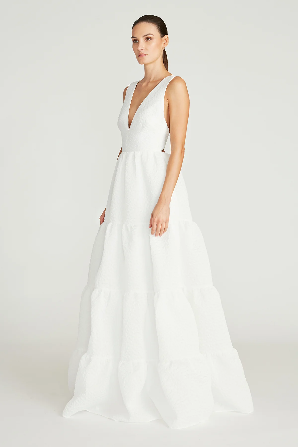 Regina V Neck Tiered Gown - Image 3