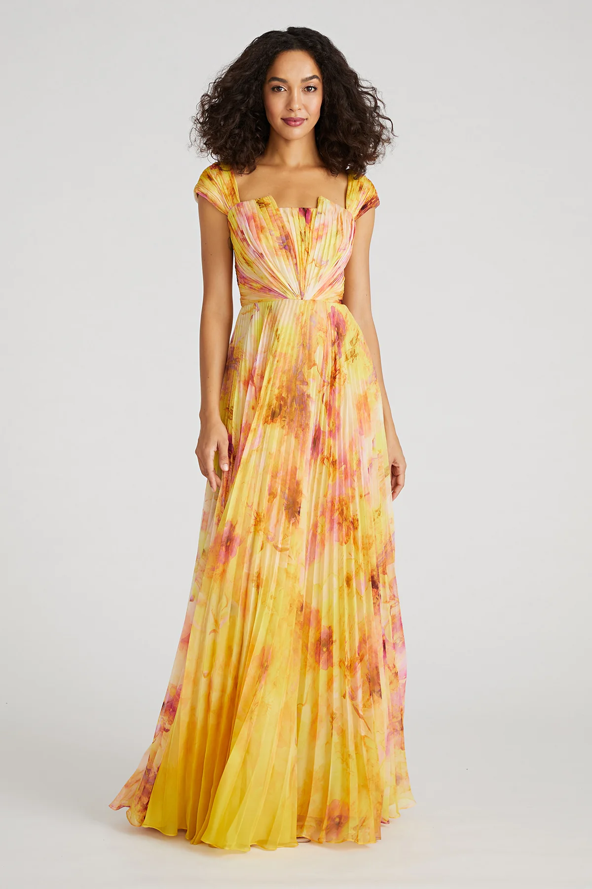 Rian Twist Drape Pleated Gown