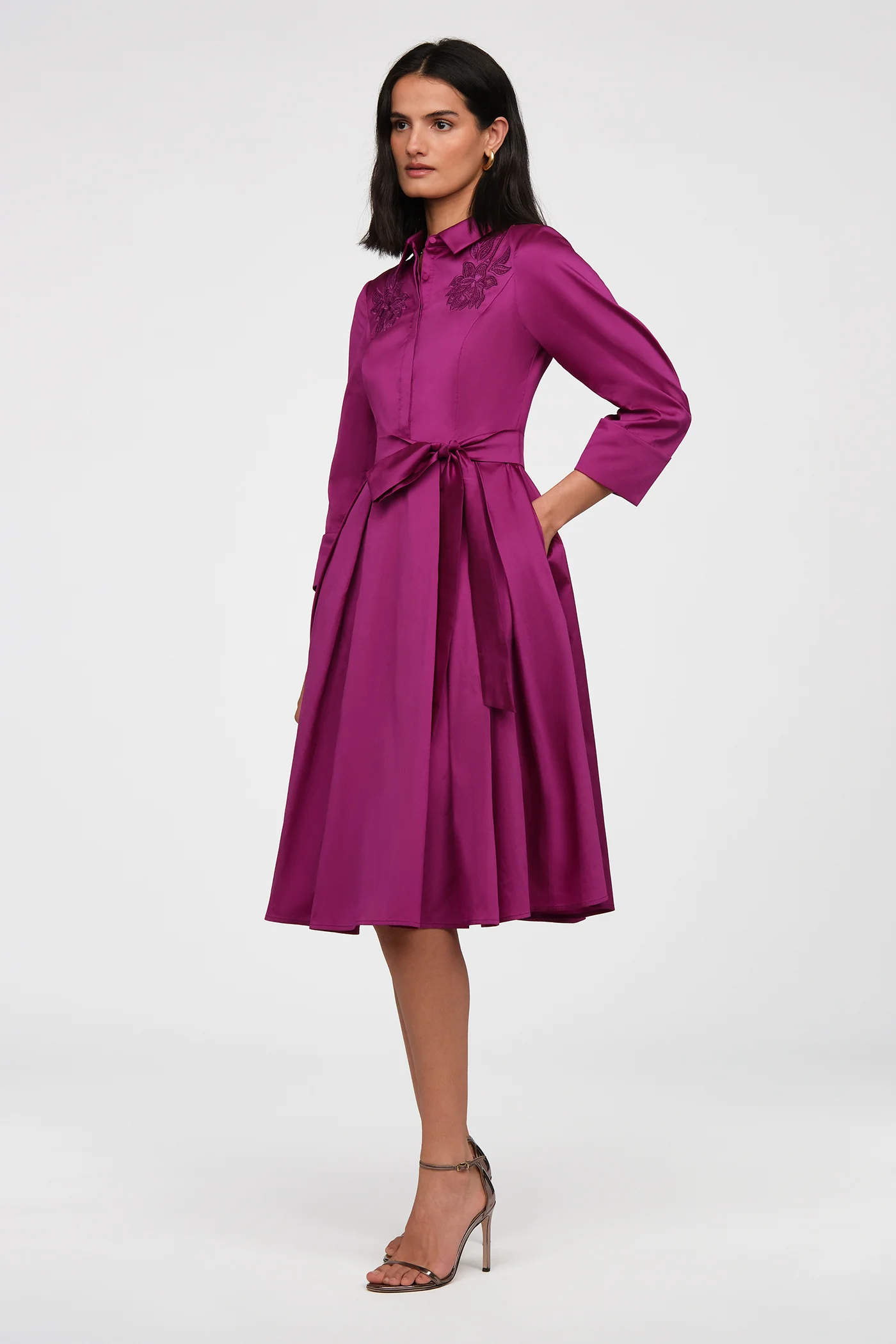 Rosemary Taffeta Shirt Dress - Image 4