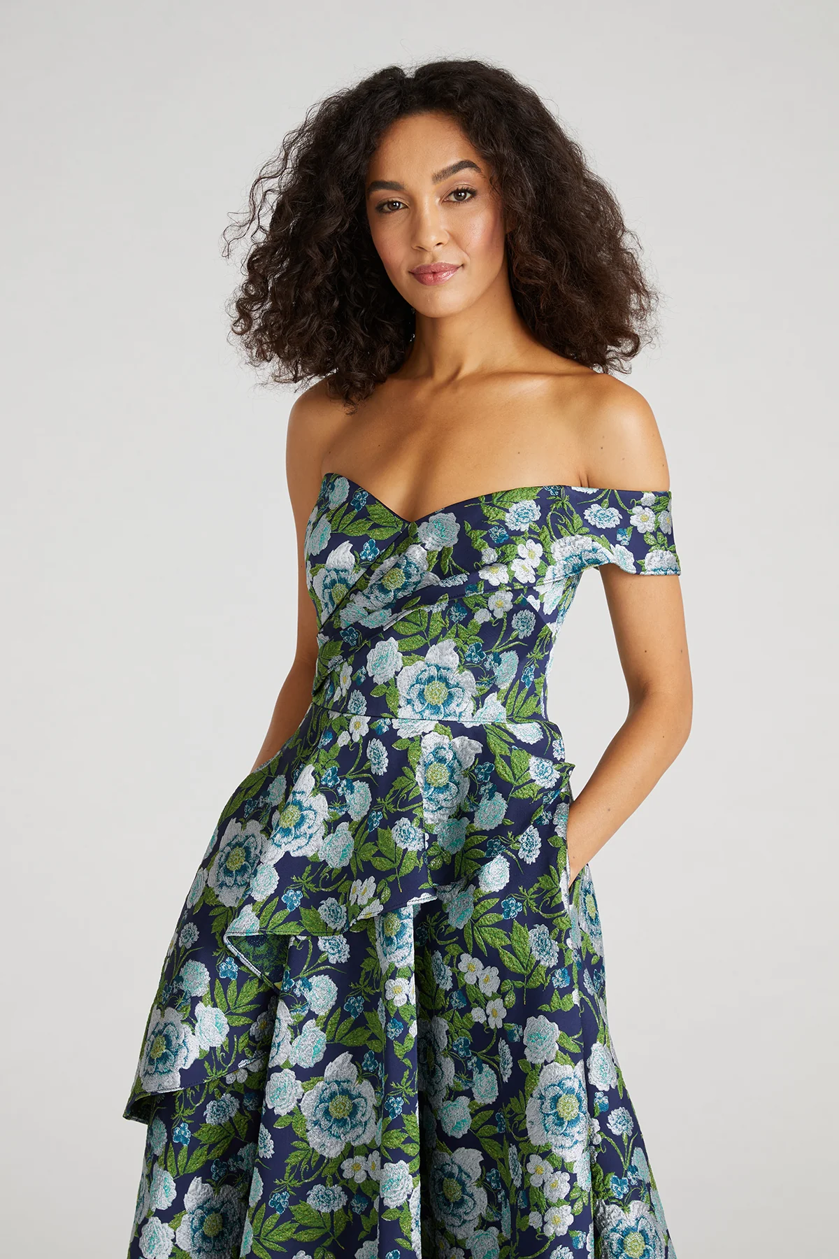 Tatum Peplum A Line Midi Dress - Image 2