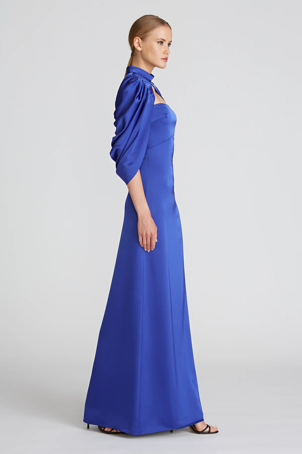Carrie Draped Cape Sleeve Gown - Image 3