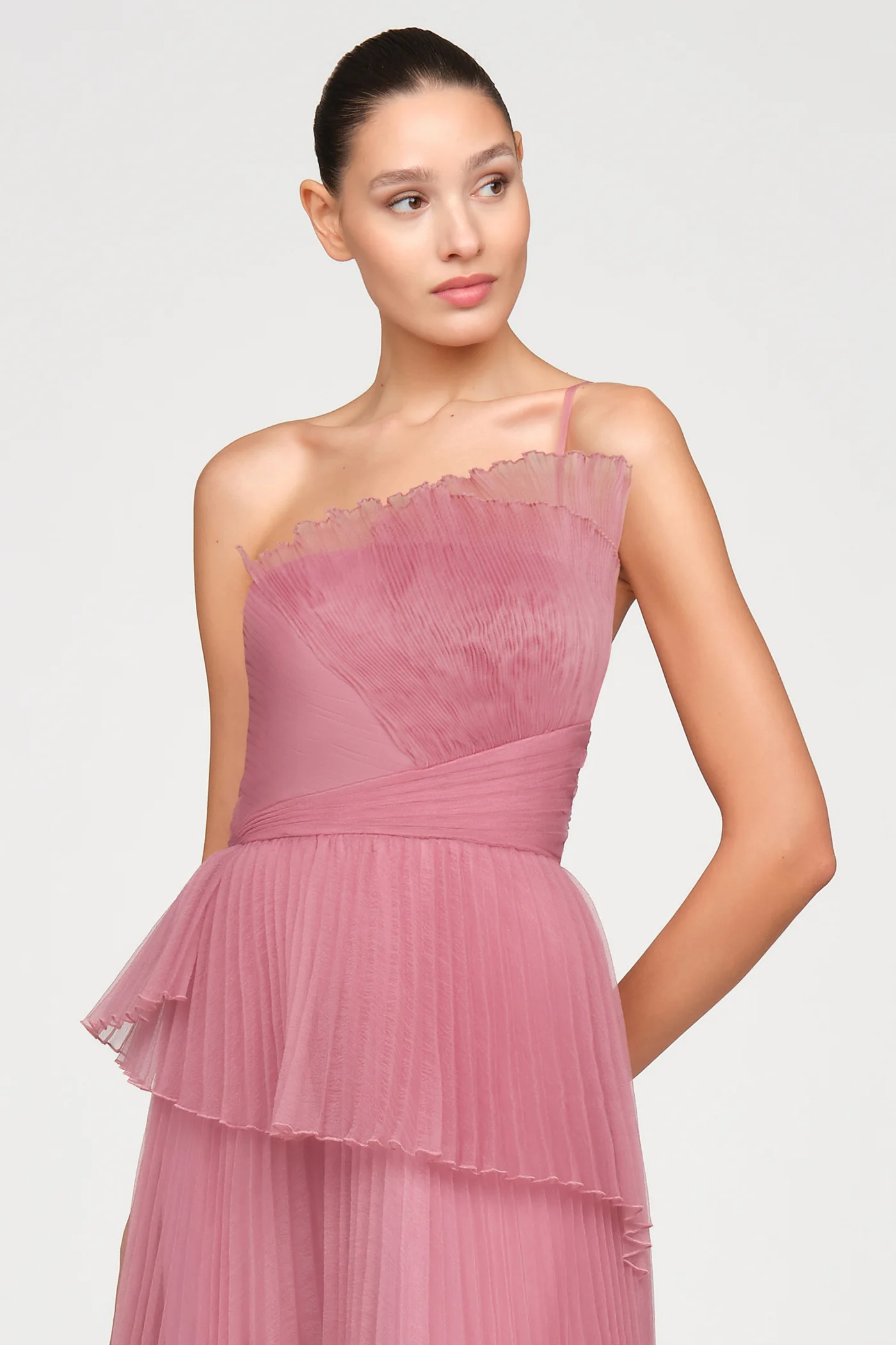 Delphine Pleated Organza Gown - Image 5