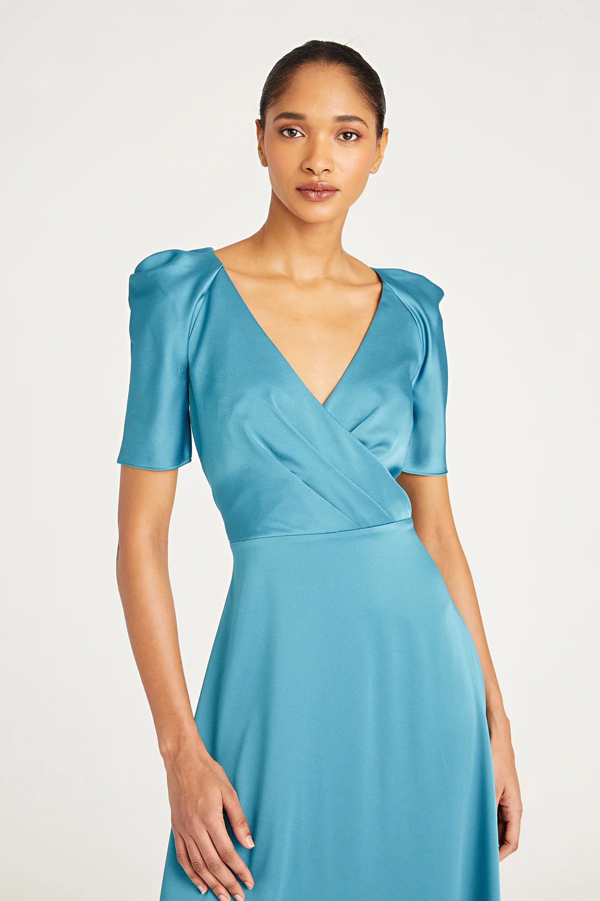Marina V Neck Satin Gown - Image 4