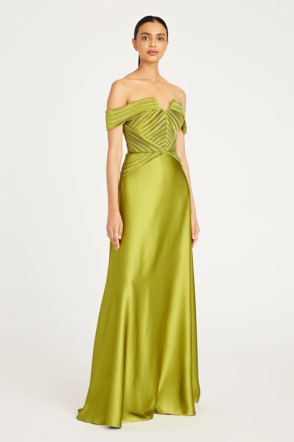 Venus Off Shoulder Draped Gown - Image 3