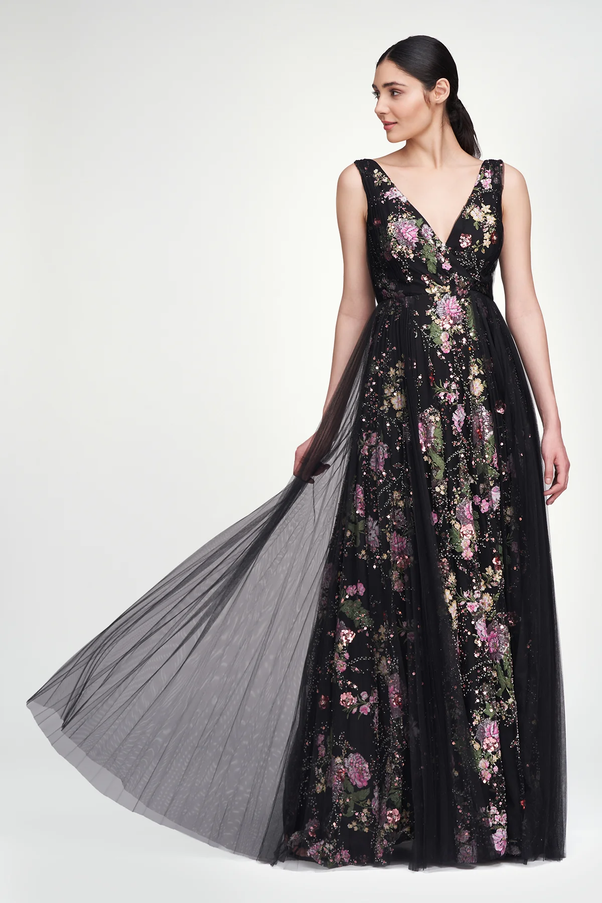 Toni V Neck Beaded Gown - Image 4