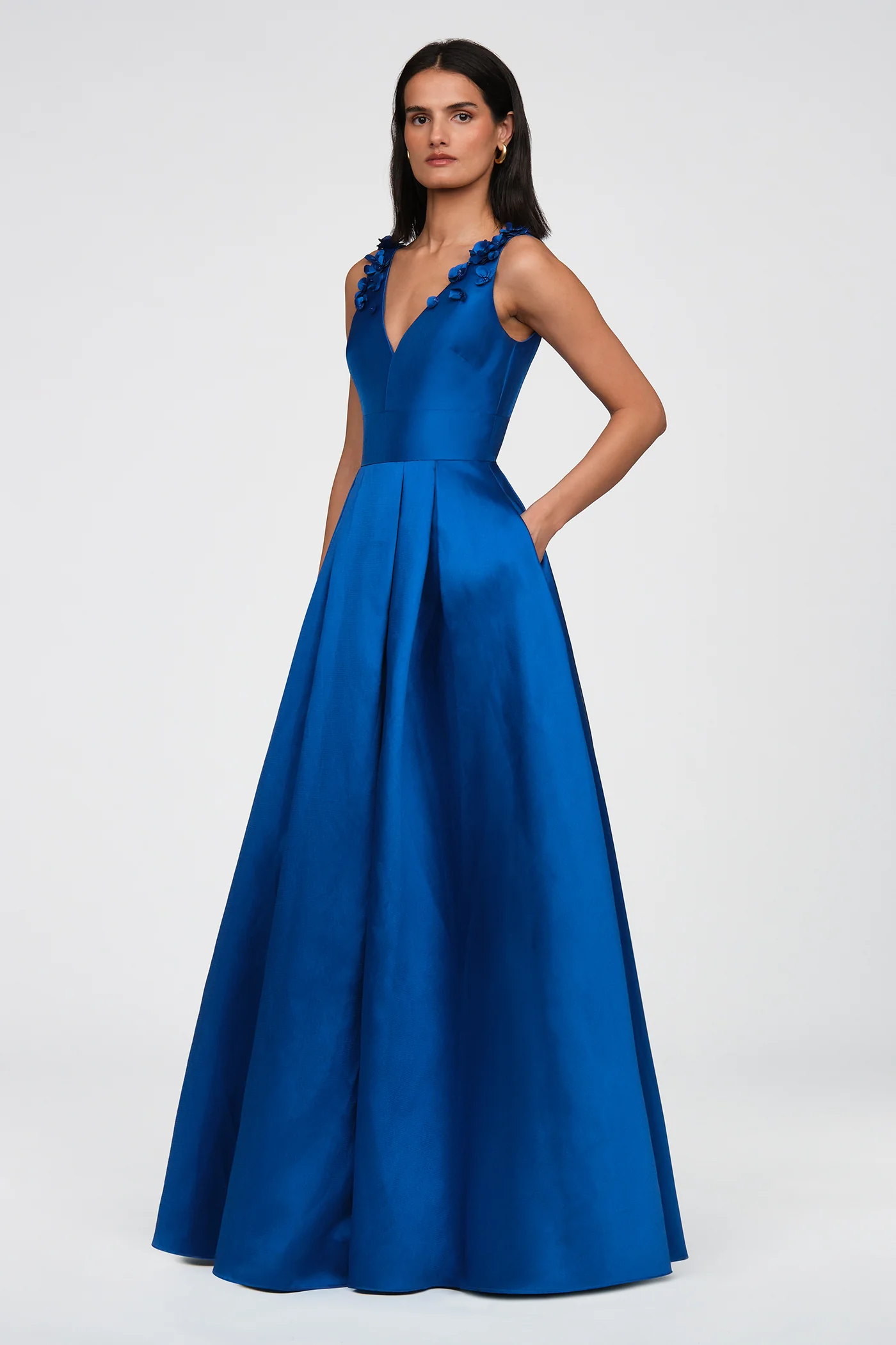 Velina Mikado V Neck Gown - Image 5