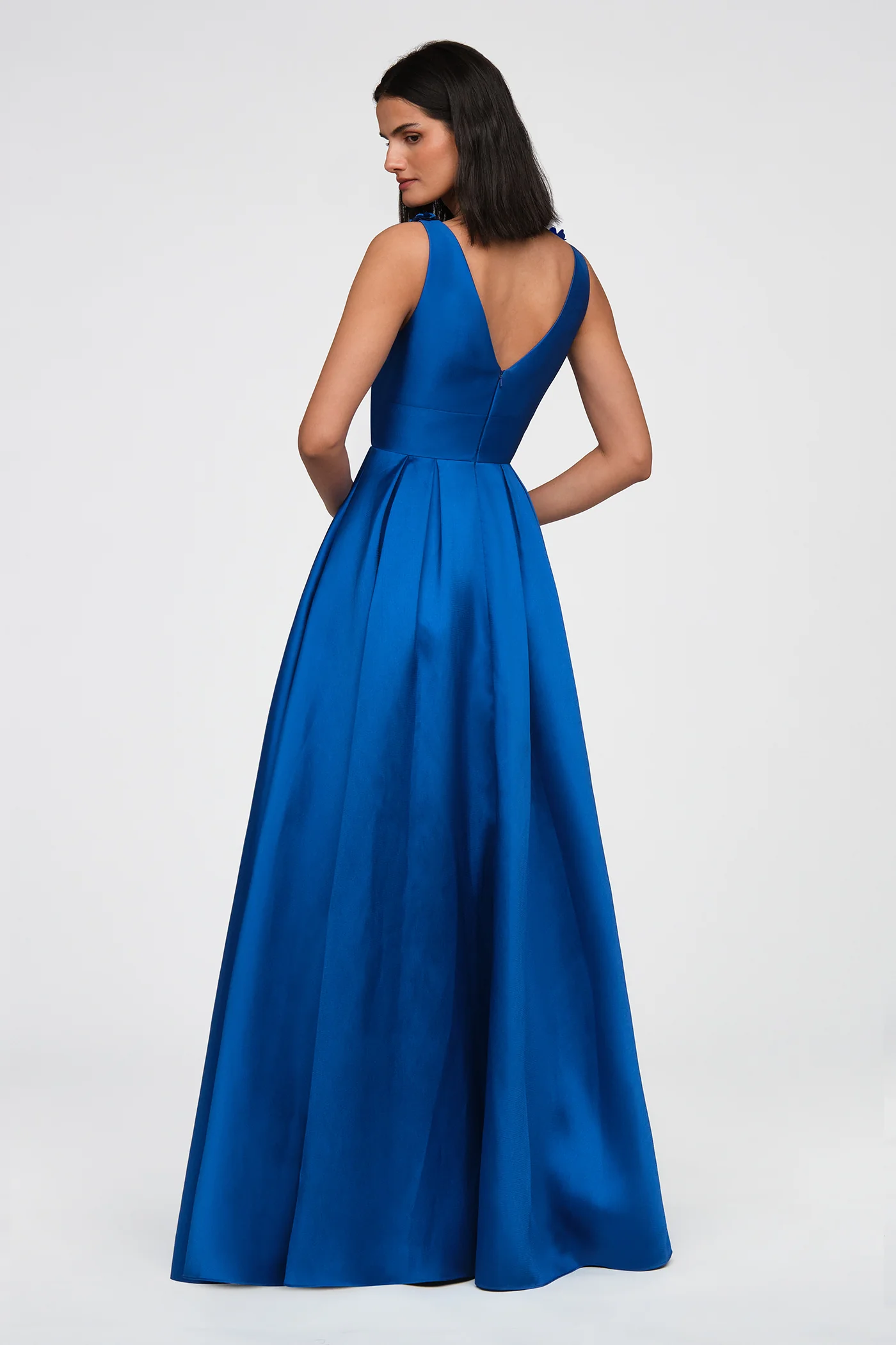 Velina Mikado V Neck Gown - Image 7